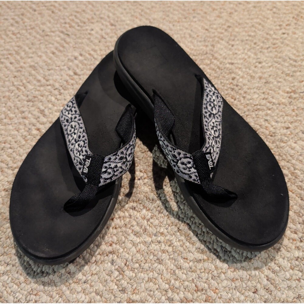Teva Mush II Flip Flop Sandals Womens 10 Companera Black Comfort Beach Summer